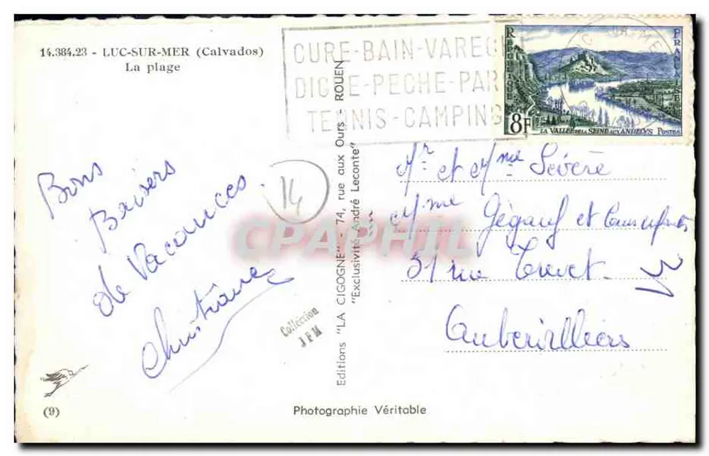 Luc-sur-Mer — A praia — Edições LA CIGOGNE - Verso