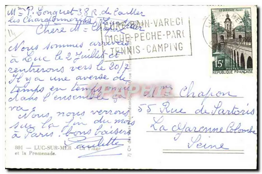 Praia e passeio em La Plage — Digue-Pêche-Parc — editor Cap - Verso