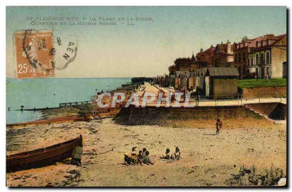 Louvigny-sur-Mer — Die Strandpromenade und der Damm, Viertel der Maison Rouge — LL - Vorderseite