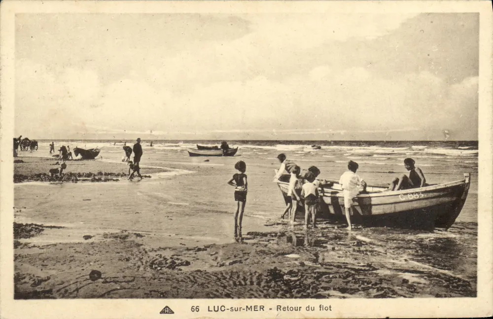 LUC-sur-MER - Retour du flot — éditeur A.H. n°66 - Recto