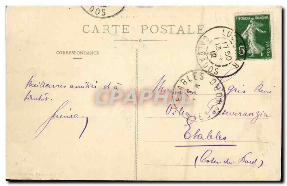 LUC-sur-MER - Vista da Praia — Vve Lemarchand, Buraliste - Verso