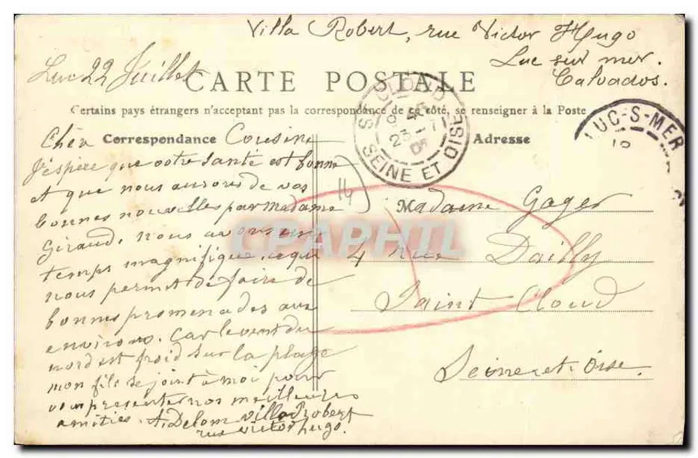 Luc-sur-Mer (Calvados) — Straßen Gambetta und Victor Hugo — B. F., Paris - Rückseite