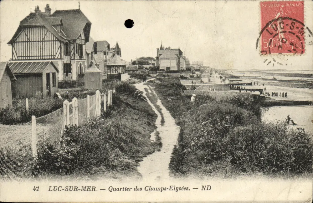 Luc-sur-Mer — Quartier des Champs-Élysées — éditeur ND, n° 42 - Frente