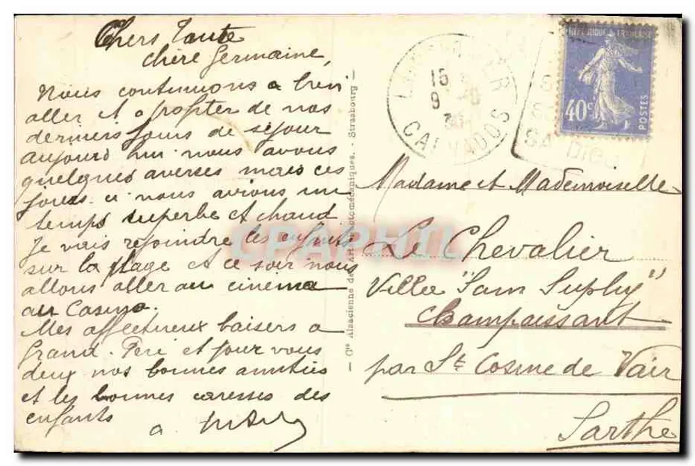 LUC-sur-MER - Rue du Grand Orient — vue de la promenade et du port — éditeur inconnu, n° 33 - Verso