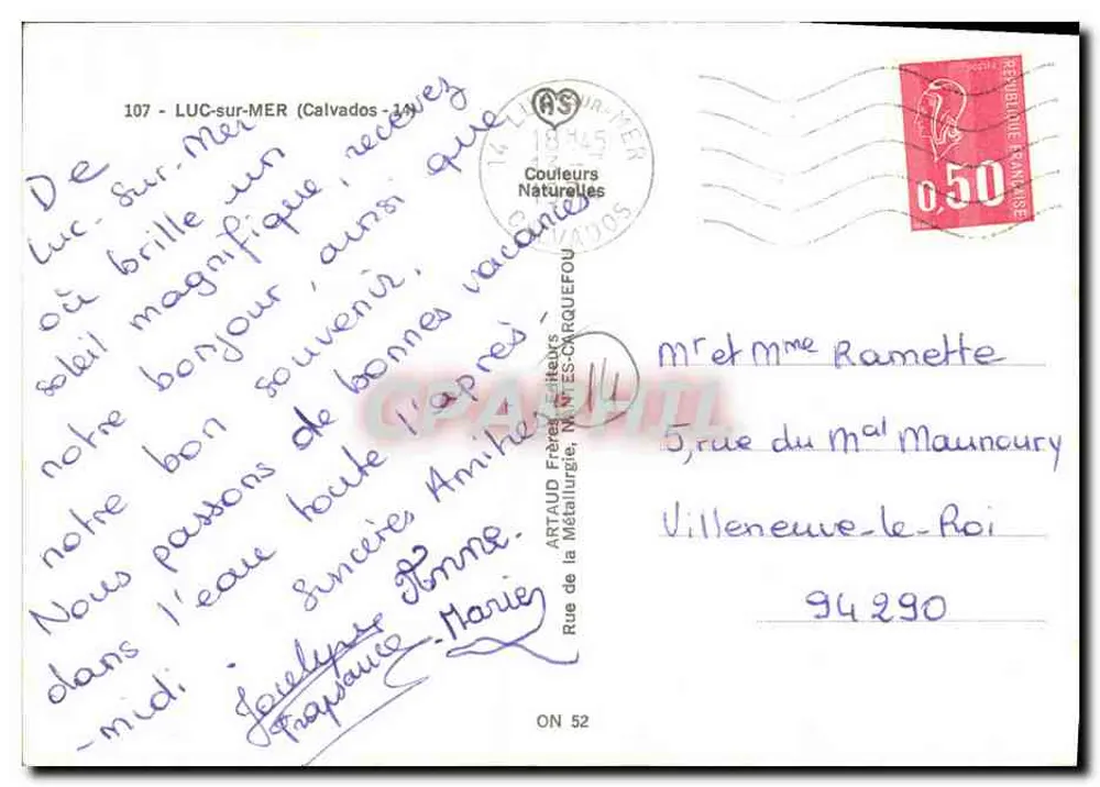 Luc-sur-Mer — Vista panorâmica da praia — Artaud Frères - Verso