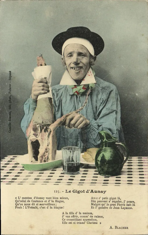 Le Gigot d'Aunay — Camille Jeanne, édit.-phot. Falaise, n°125 - Recto
