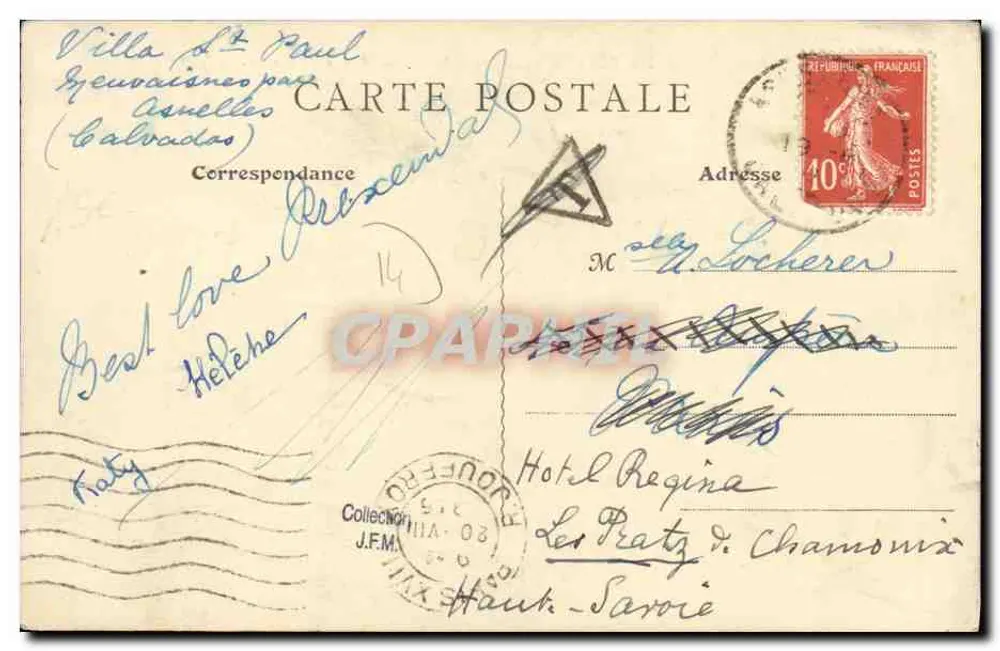 Asnelles-Belle-Plage (Calvados) — Hôtel des Bains — B.F., PARIS - Verso
