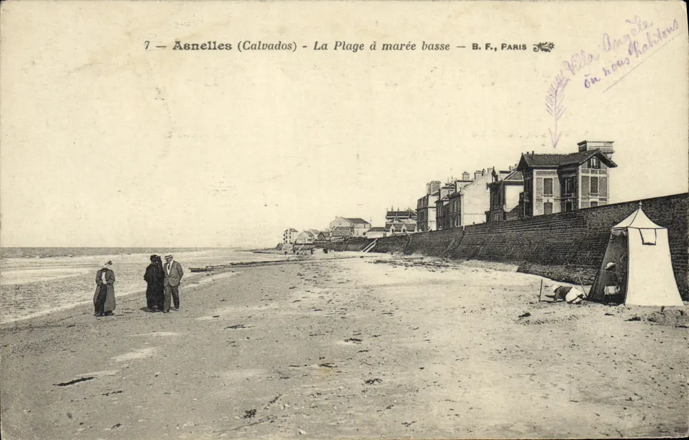 Arenelles (Calvados) — A Praia com maré baixa — B.F., Paris - Frente