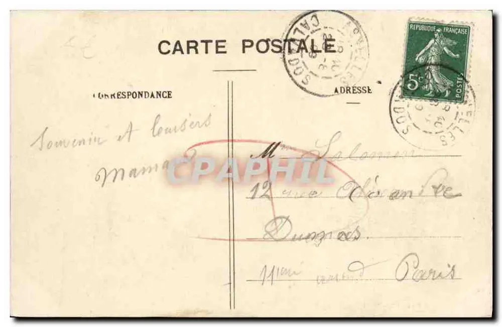 Asnelles-la-Belle-Plage — La Digue et les Villas — Collection LM, N° 94 - Verso