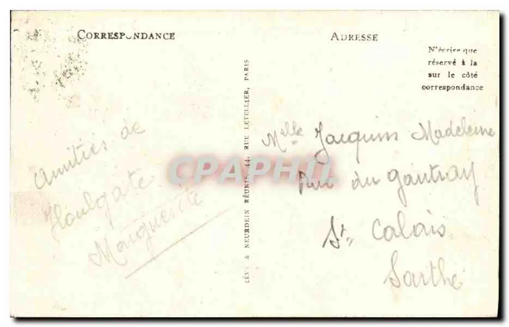 Les Falaises d'Auberville — Houlgate — Céva & Neurdein Réunis, Paris - Verso