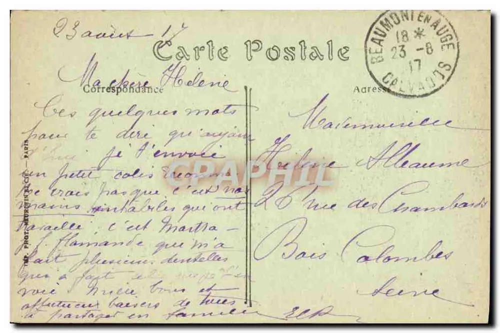 auberville. — falaises. — nd. phot. — n° 116 - 뒷면