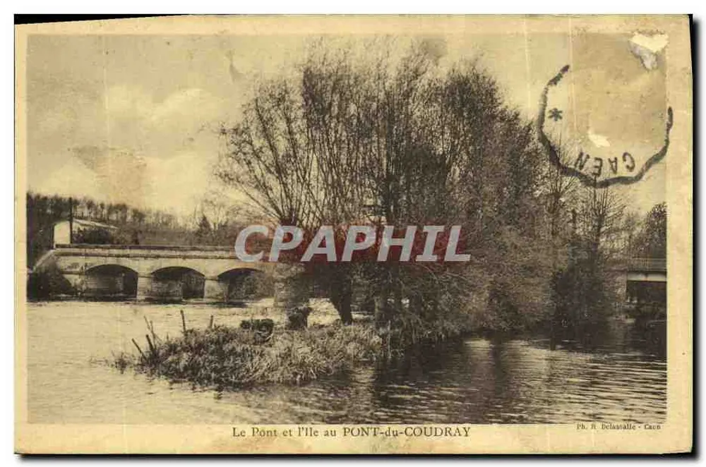 Die Brücke und die Insel am PONT-du- COUDRAY — Ph. R. Delasalle - Cacen - Vorderseite