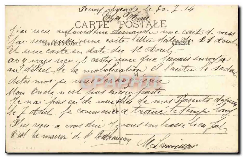 BÉNY-BOCAGE - A Praça — Editor H. Ernica, n°84 - Verso