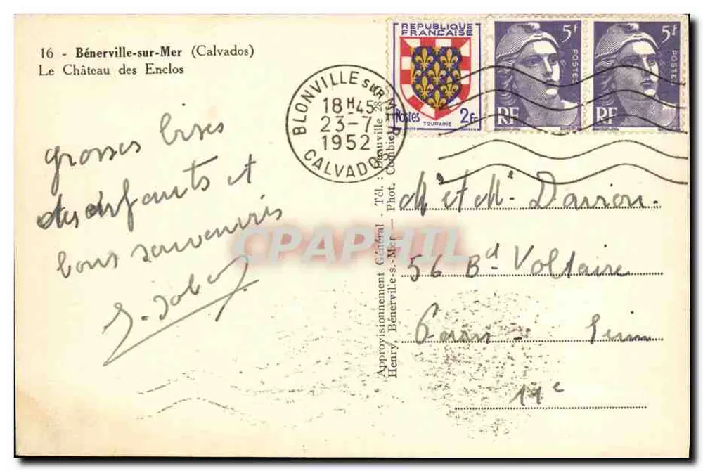 Bénerville-sur-Mer — El Castillo de los Enclos — Fot. Henry, Bénerville-sur-Mer - Reverso