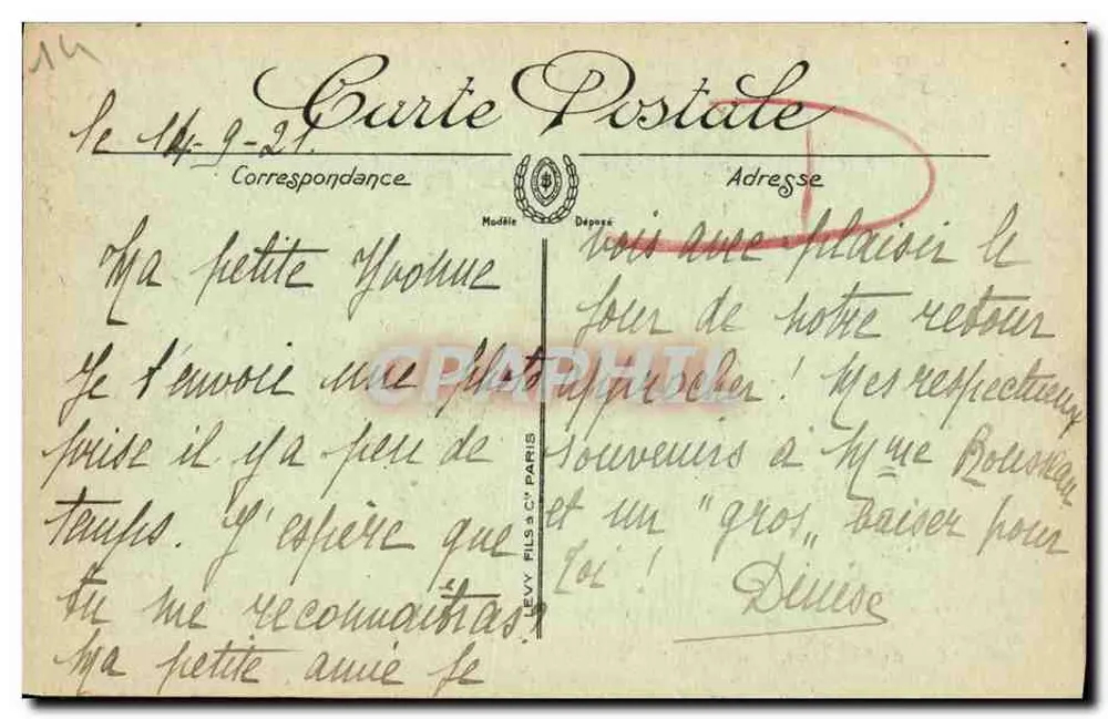 Bernières — O Castelo — editor Lévy Fils em Paris, n° 22 - Verso