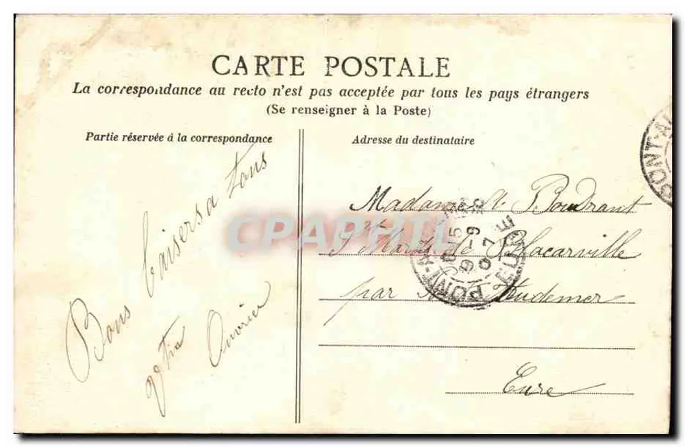 Bernières - La Cassine — edifício de estilo neoclássico — Coleção A.D. - Verso
