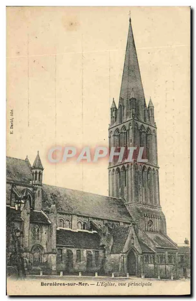 Bernières-sur-Mer — Die Kirche, Hauptansicht — E. Davill, Verlag - Vorderseite