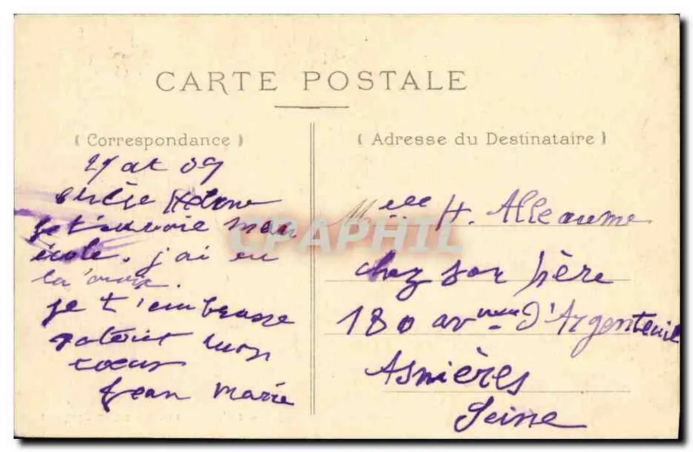 Beaumont-en-Auge (Calvados) — Rathaus und Jungen-Schule — Verlag unbekannt - Rückseite