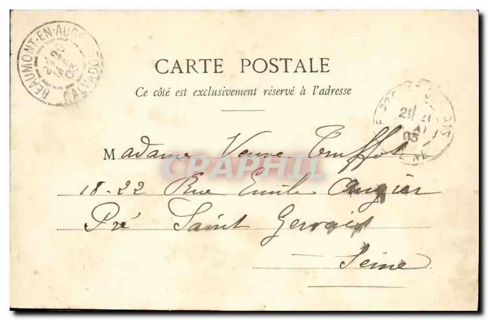 Beaumont-en-Auge (Calvados) — Uma Rua — J. Fillion, fot. edit., Lisieux - Verso