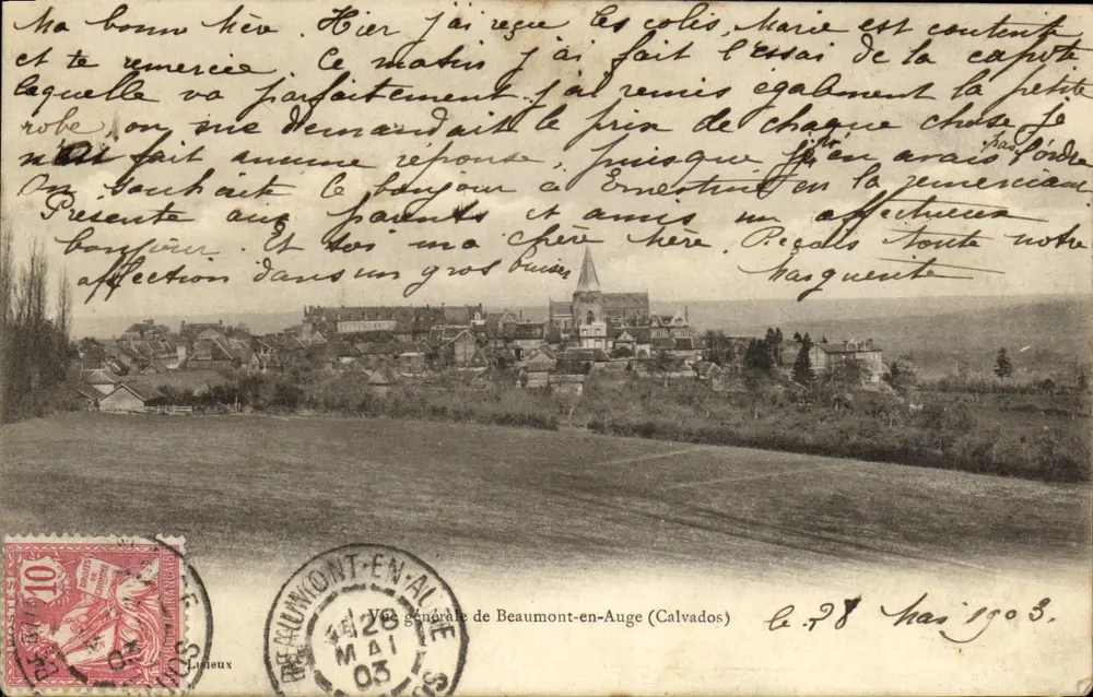Vista geral de Beaumont-en-Auge (Calvados) — editor Luceux, n° 78 - Frente