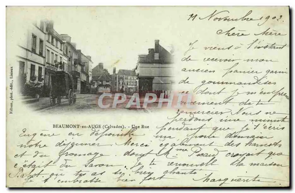 Beaumont-en-Auge (Calvados) — Uma Rua — Filtan, fot. edit., Lisieux - Frente