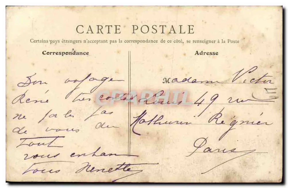 Bernières-sur-Mer (Calvados) — La Cassine — éditeur D. F. Paris - Verso