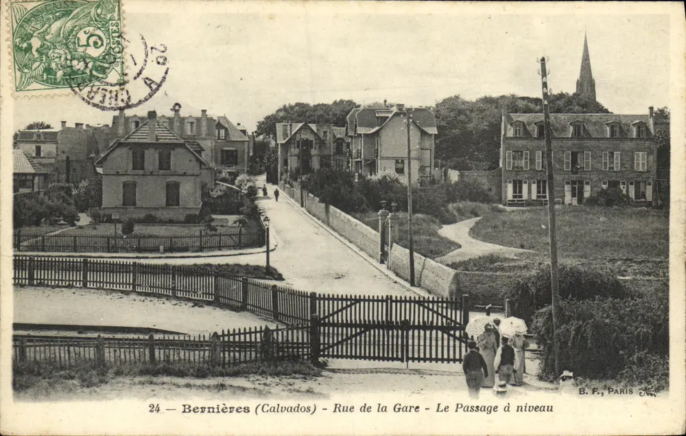 Bernières (Calvados) - Rue de la Gare - Der Übergang — B.F., PARIS, n°24 - Vorderseite