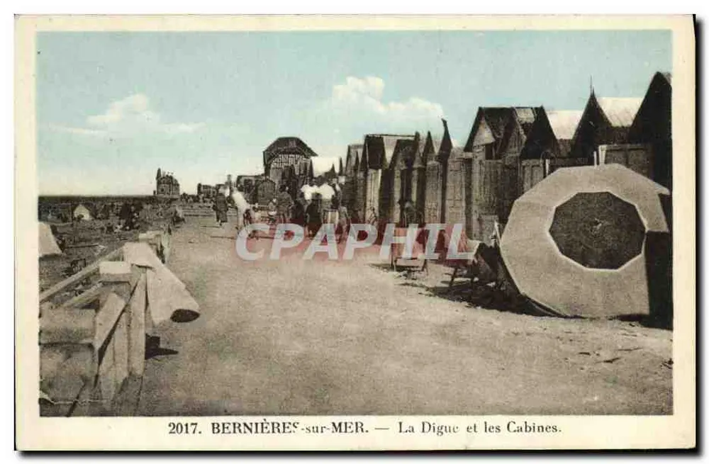 Bernières-sur-Mer — La Digue et les Cabines — Éditeur : 2017. BERNIÈRES-sur-MER. - Recto