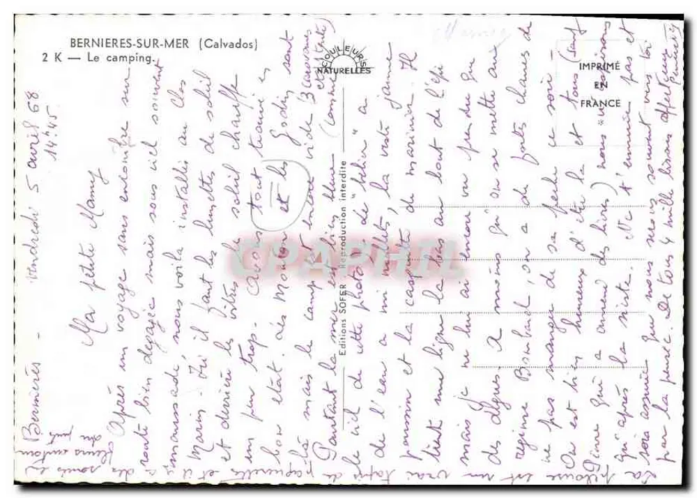 Bernières-sur-Mer — Camping — Edições SOFAR - Verso