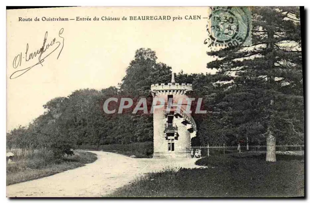 Eingang zum Schloss Beauregard bei Caen — Route de Ouistreham — Verlag nicht sichtbar - Vorderseite