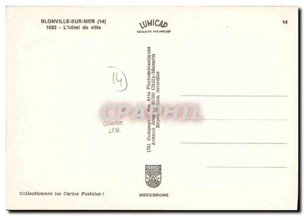 Blonville-sur-Mer — L'hôtel de ville — éditeur LUMICAP - Verso