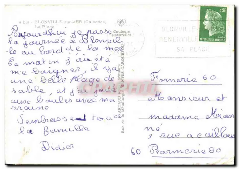 Blonville-sur-Mer — praia animada — APTAUD & Cie, Editores - Verso