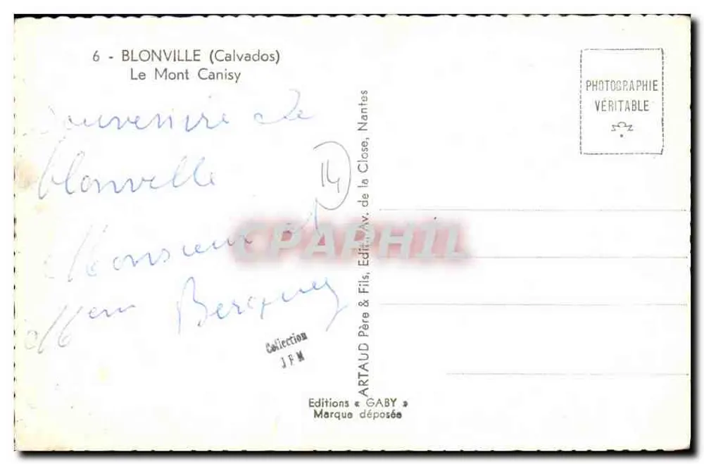Blonville (Calvados) — Mont Canisy — Edições Gaby - Verso
