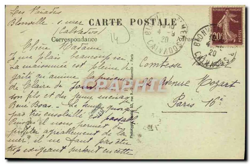 Blonville-sur-Mer — Villen « Les Embruns, Les Naïades » — Verlag: Éd. L. D. Birel - Rückseite