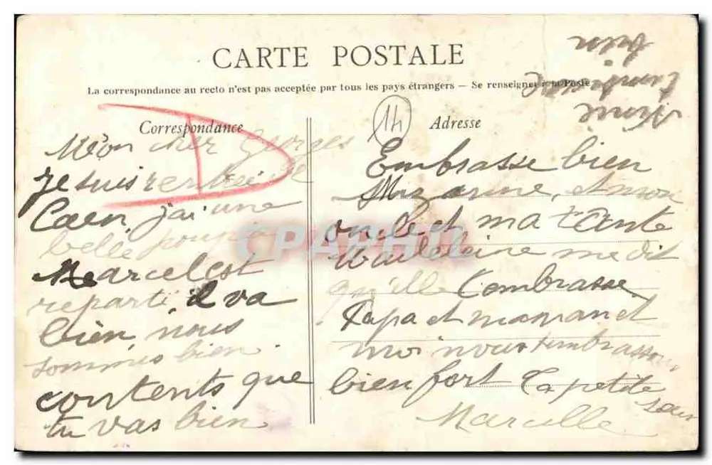 Cagny — Calvaire and Road to Argencennes — A. Marie, publisher - Back