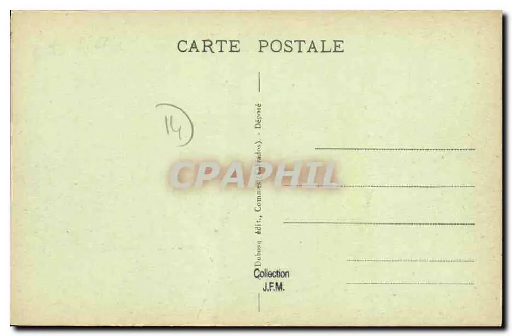 Schloss Castillon, Seite der Gärten — Schlösser des Calvados — Verlag Dubooq, Nr. 47 ter - Rückseite