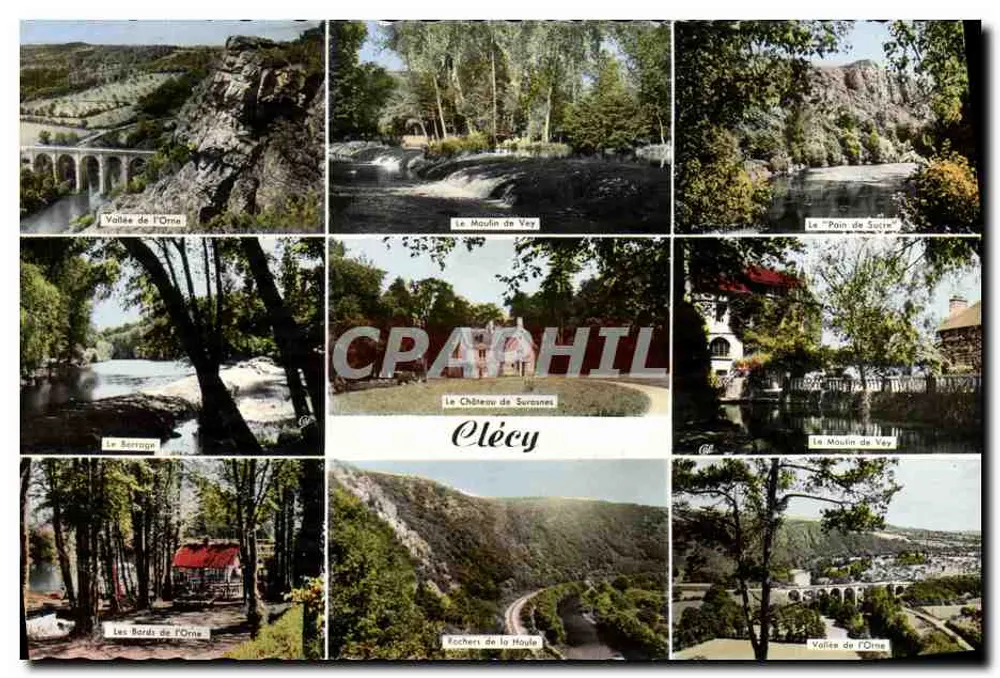 Clécy — Panoramablick auf das Tal der Ome und ihre Sehenswürdigkeiten - Vorderseite