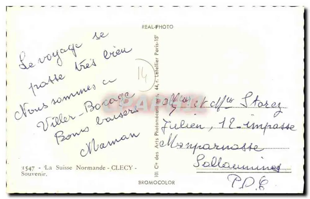 Clécy — Panoramablick auf das Tal der Ome und ihre Sehenswürdigkeiten - Rückseite