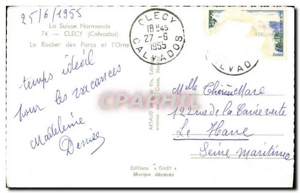 O Rocher dos Parcs e a Orne — Edições Gaby, n° 122 - Verso