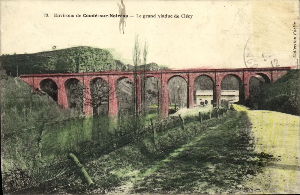 Um Condé-sur-Noireau — Der große Viadukt von Clécy — Sammlung Fortin - Vorderseite