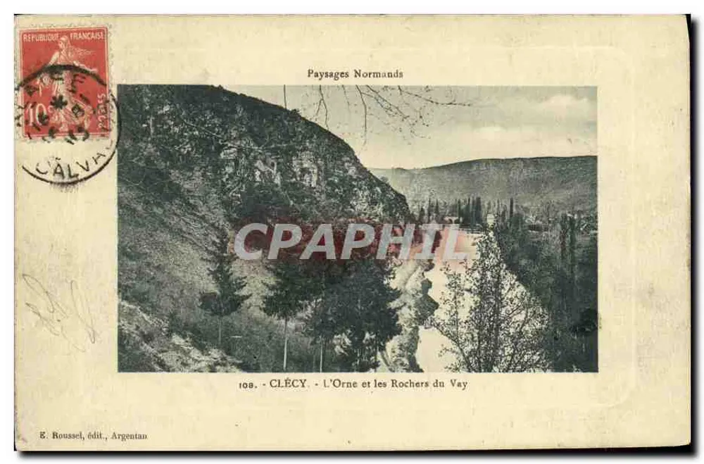 Clécy - Die Orne und die Rochers du Vay — Normandische Landschaften — E. Roussel, Verlag, Argentan - Vorderseite