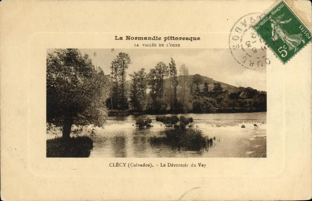 Clécy (Calvados) - O Desaguador do Vey — A Normandia pitoresca, editor Mercier, Cherbourg - Frente