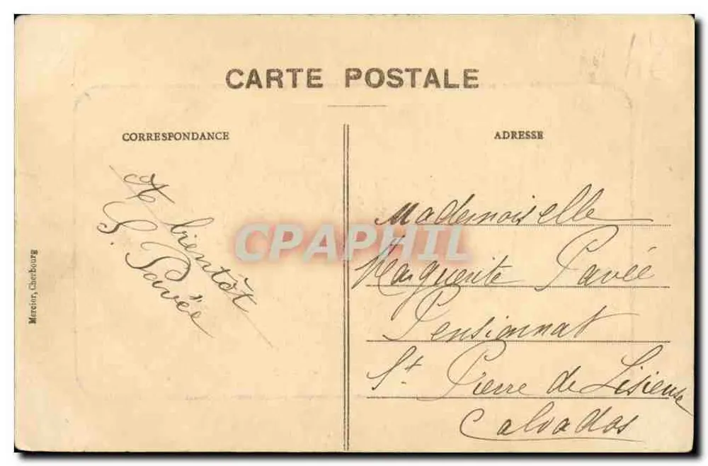 Clécy (Calvados) - O Desaguador do Vey — A Normandia pitoresca, editor Mercier, Cherbourg - Verso