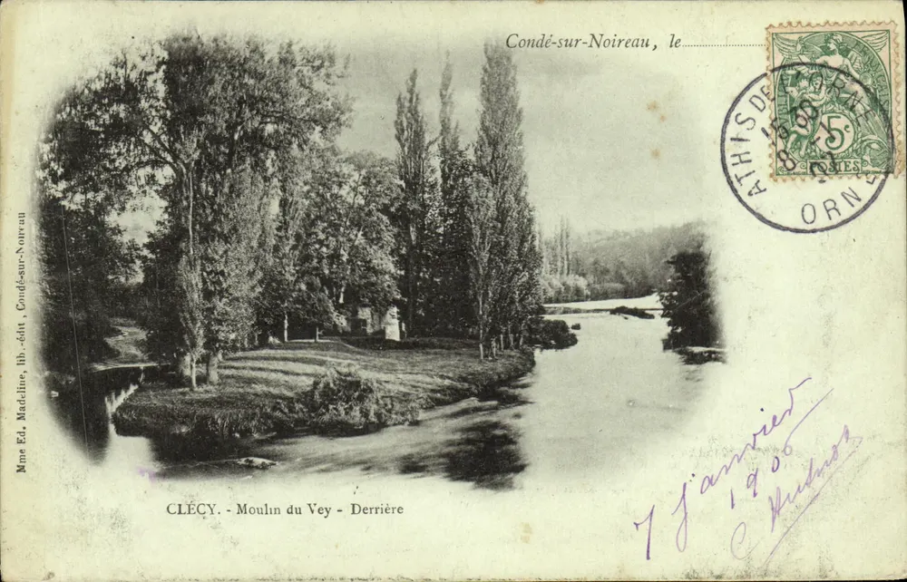 Clécy - Moulin du Vey - Hinten — Mme Ed. Madeline, Condé-sur-Noireau, Seriennummer nicht sichtbar - Vorderseite