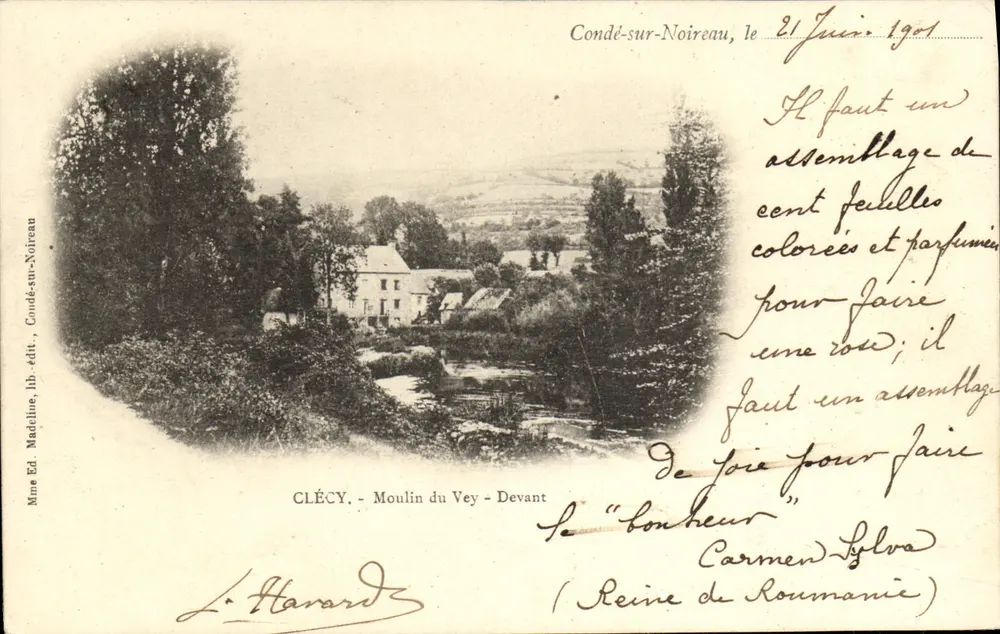 Clécy - Moulin du Vey - Frente — vista do moinho e do paisagem — editor Madeline, Condé-sur-Noireau, número de série não visível - Frente