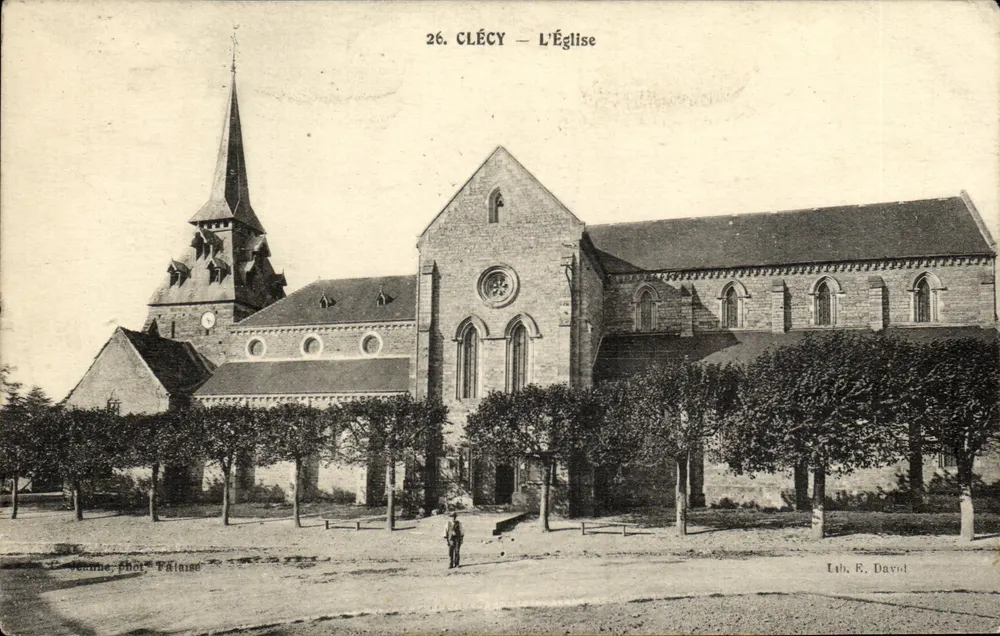 Clécy — A Igreja — Lib. R. David - Frente