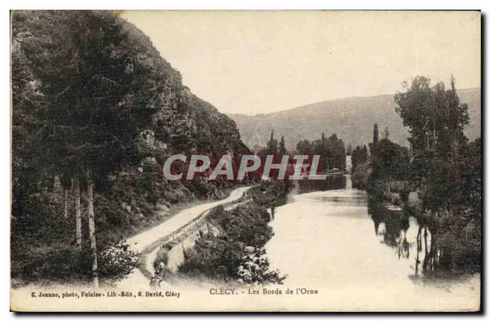 Clécy - As Margens do Orne — C. Jeanne, foto, Falaise - Lib. Édit. S. David, Clécy - Frente