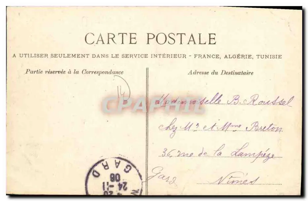 Clécy — Die Place und das Hotel de la Place — Die C.P.A. - Rückseite