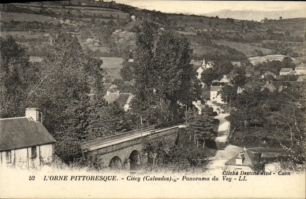 Clécy (Calvados) — Panorama do Vey — Cliché Destiré-diné - Caen - Frente