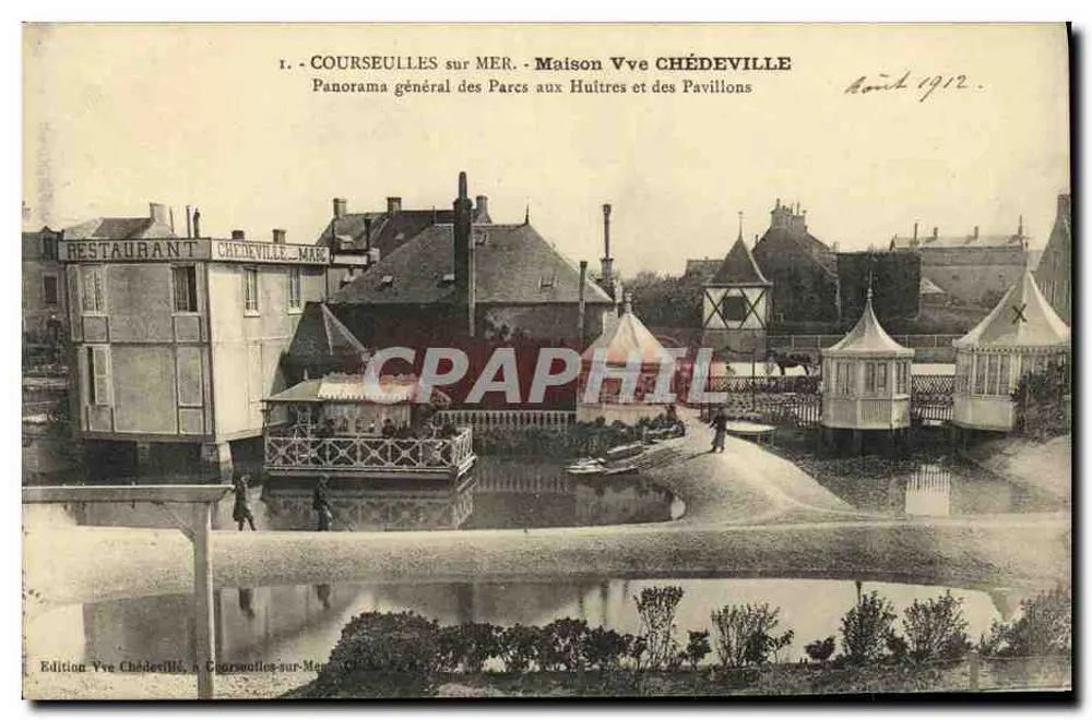 Courseulles-sur-Mer — Allgemeiner Panoramablick auf die Oyster Parks und Pavillons — Edition Vve Chédeville - Vorderseite
